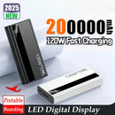 New Power Bank 200000mAh Ultra-large Capacity 120W Super Fast Charge With Digital Display Portable External Battery For phone