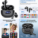 Wireless Earbuds New Real Time Online Headphones with AI Language Translation for Business BT 5.4 TWS Earphone with LED Display