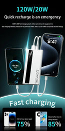 New Power Bank 200000mAh Ultra-large Capacity 120W Super Fast Charge With Digital Display Portable External Battery For phone