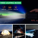 Solar Power Bank 20000mAh Portable Charging Poverbank External Battery Charger Strong Light LDE Light for All Smartphones