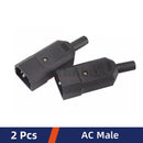 2PCS AC Power Cord Plug Socket Female Male Extension Cable AC-01/02/03/04/05/06 3 Pin Core 10A 250V Pure Copper With Switch Fuse