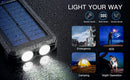 Solar Power Bank 20000mAh Portable Charging Poverbank External Battery Charger Strong Light LDE Light for All Smartphones