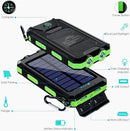 Solar Power Bank 20000mAh Portable Charging Poverbank External Battery Charger Strong Light LDE Light for All Smartphones