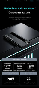 New Power Bank 200000mAh Ultra-large Capacity 120W Super Fast Charge With Digital Display Portable External Battery For phone