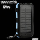 Solar Power Bank 20000mAh Portable Charging Poverbank External Battery Charger Strong Light LDE Light for All Smartphones