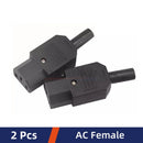 2PCS AC Power Cord Plug Socket Female Male Extension Cable AC-01/02/03/04/05/06 3 Pin Core 10A 250V Pure Copper With Switch Fuse