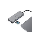 PULWTOP  Laptop Docking Station Dual Monitor with Dual HDMI+DP+Ethernet+SD/TF+USB C Port+Audio+PD for MacBook, Dell, HP