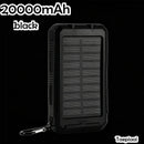 Solar Power Bank 20000mAh Portable Charging Poverbank External Battery Charger Strong Light LDE Light for All Smartphones