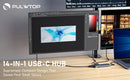 PULWTOP  Laptop Docking Station Dual Monitor with Dual HDMI+DP+Ethernet+SD/TF+USB C Port+Audio+PD for MacBook, Dell, HP