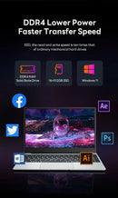 ACEKAMAS 14.1" intel Core i9-10980HK laptop 16GB RAM 1/2TB SSD Portable laptops Windows 11 Pro Office Gaming Notebook computer