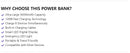 50000mAh Power Bank 120W Fast Charging Portable Charger Built-in Cable External Battery Pack PD USB C LED Display Powerbank