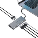 PULWTOP  Laptop Docking Station Dual Monitor with Dual HDMI+DP+Ethernet+SD/TF+USB C Port+Audio+PD for MacBook, Dell, HP