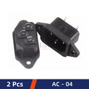 2PCS AC Power Cord Plug Socket Female Male Extension Cable AC-01/02/03/04/05/06 3 Pin Core 10A 250V Pure Copper With Switch Fuse