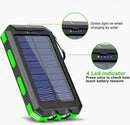 Solar Power Bank 20000mAh Portable Charging Poverbank External Battery Charger Strong Light LDE Light for All Smartphones